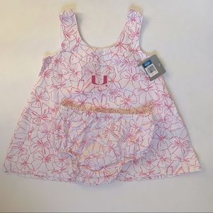NWT University of Miami Hurricanes Infant Embroidered Dress